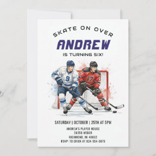 Personal Hockey Theme Birthday Party Invitation