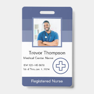 Personal Hospital Employee Photo Blue Badge