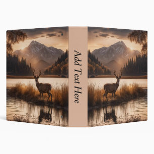 Personal Huge Racked Deer on Mountain Lake Binder