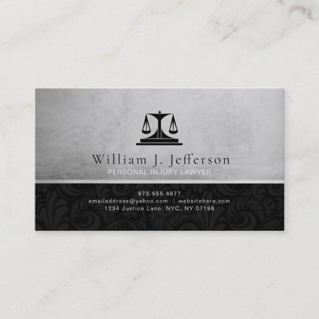 Personal Injury Lawyer Business Cards (Front)