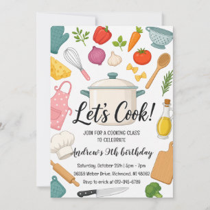 Personal kid Cooking Class Birthday  Invitation