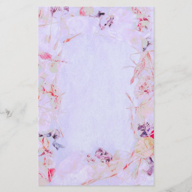 Personal letter writing note taking floral message stationery (Front)