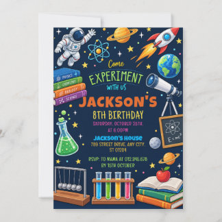 Personal Mad Science Experiment Birthday Invitation
