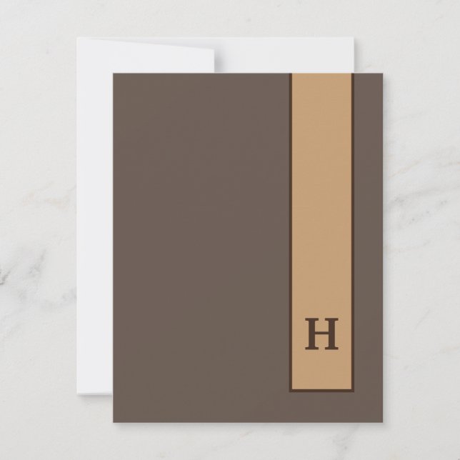 Personal Men's Stationery Minimalist Monogrammed  Thank You Card (Front)