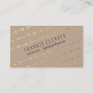 PERSONAL MODERN trendy arrow pattern gold foil Business Card