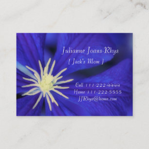 Personal Mommy Card, Template & Blue Clematis Calling Card
