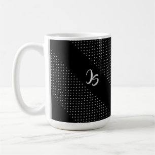 Personal Monogram Geometric Trendy Black Pattern Coffee Mug