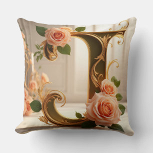 🌷 Personal Monogram Letter J Decor 🌼 Throw Pillow