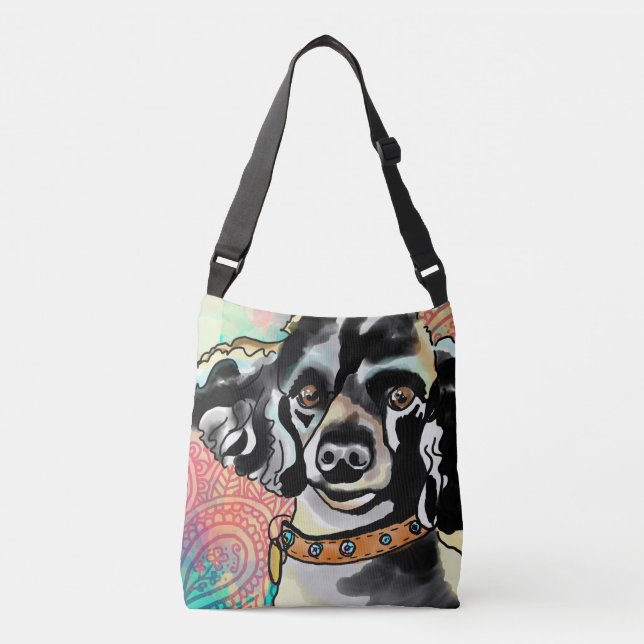 Personal Monogram Poodle Love Cross-Body Bag (Front)