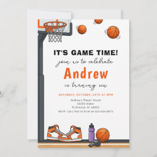 Personal morden Basketball Birthday  Invitation