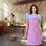 Personal Name Brand Business Logo Modern Pink Apron<br><div class="desc">Create your own business office accessories whilst reinforcing your personal brand. This apron with personal brand logo was made for the creative, self employed business entrepreneurs. It is a professional yet modern and simple featuring your name, last name and business type. Modern pink background provides contrast to the white typography,...</div>