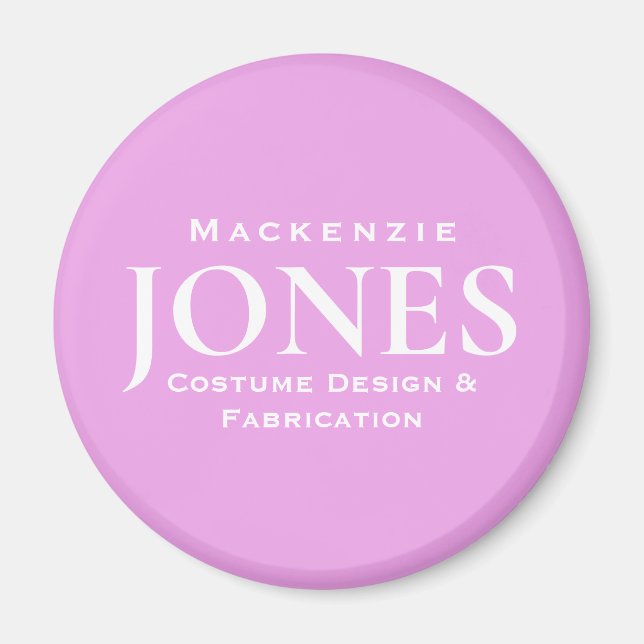 Personal Name Brand Business Logo Modern Pink Magnet (Front)