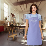 Personal Name Brand Business Logo Modern Purple Apron<br><div class="desc">Create your own business office accessories whilst reinforcing your personal brand. This apron with personal brand logo was made for the creative, self employed business entrepreneurs. It is a professional yet modern and simple featuring your name, last name and business type. Modern purple background provides contrast to the white typography,...</div>