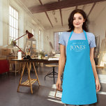 Personal Name Brand Business Logo Modern Turquoise Apron<br><div class="desc">Create your own business office accessories whilst reinforcing your personal brand. This apron with personal brand logo was made for the creative, self employed business entrepreneurs. It is a professional yet modern and simple featuring your name, last name and business type. Modern turquoise background provides contrast to the white typography,...</div>