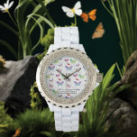 Personal Name Elegant Purple Bright Butterflies  Watch<br><div class="desc">Personal Elegant Purple and Blue Bright Butterflies Watch, are you a fan of Flying colourful butterflies? Flying colourful butterflies, jewellery butterflies, and glowing night butterflies on the black textural background. Design with butterflies, Personalize your name with a Modern elegant Glam galaxy, designed in a beautiful written white script style and...</div>