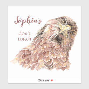 Personal Name Fun Watercolor Hawk