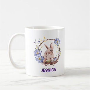 Personal Name Funny Bunny Happy Easter Coffee Mug
