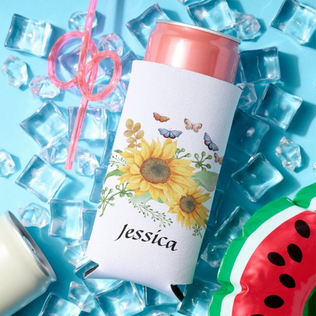 Personal Name  sunflower spring   Seltzer Can Cooler (In Situ Summer)