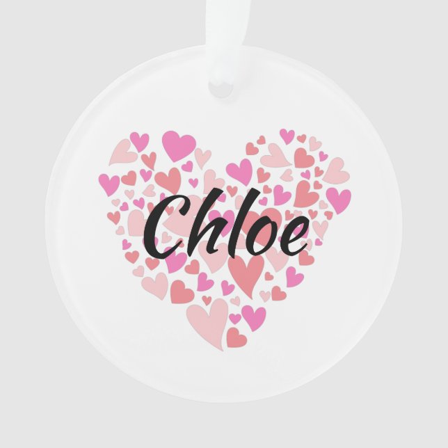 Personal Name with hearts Ornament (Front)
