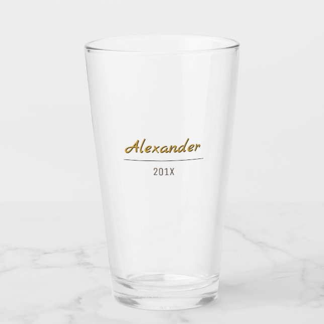Personal Name with Year or Date Glass (Front)