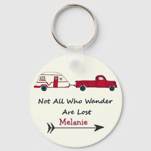 Personal Not All Who Wander Are Lost Quote Trailer Keychain