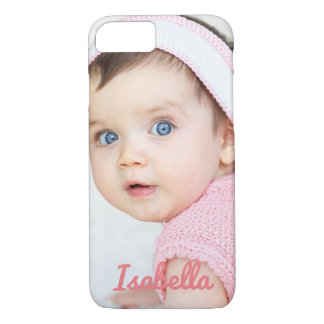 Personal Photo and pink text iPhone 8/7 Case