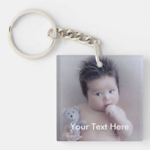 Personal Photo and text  Keychain