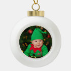 Personal Photo Ceramic Ball Christmas Ornament