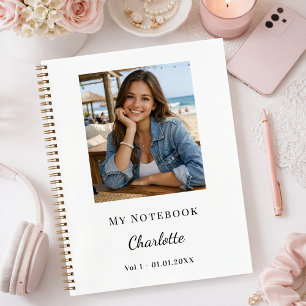 Personal Photo White Script Journal