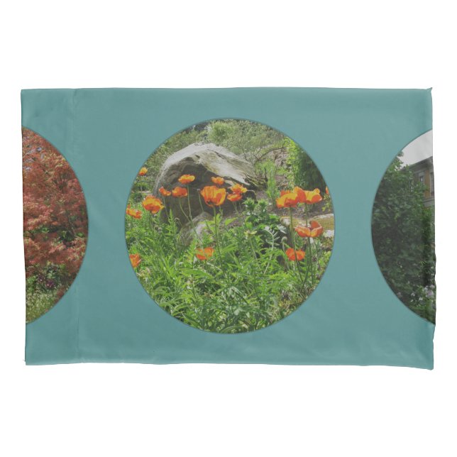 Personal Photos Polka Dots on Teal Pillowcase (Front)