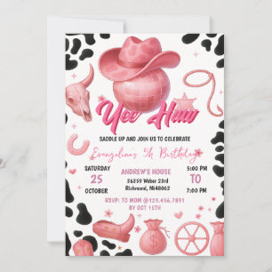 Personal Pink Rodeo Cowgirl Birthday Party Invitation