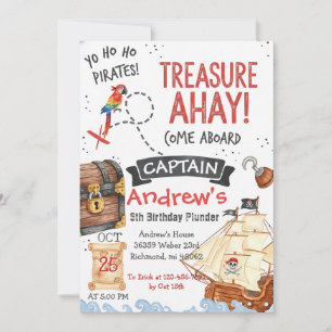 Personal Pirate Birthday Party Invitation Card