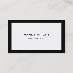 Personal Plain Simple Black White Attractive Business Card