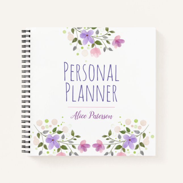 Personal Planner with Owner's Name Notebook (Front)