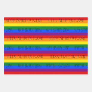 PERSONAL rainbow pride wrapping paper 3 designs