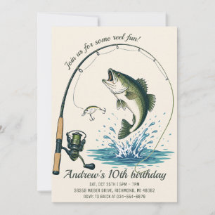 Personal Reel in the Fun, Fishing Birthday Invitation