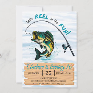 Personal Reel in the Fun   Fishing Birthday Invitation