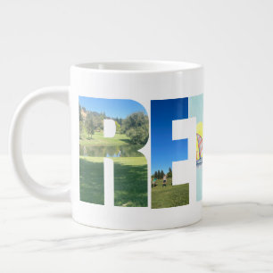 Personal Retirement Lettering Customizable Photos Large Coffee Mug