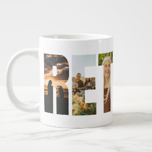 Personal Retirement Lettering Customizable Photos Large Coffee Mug