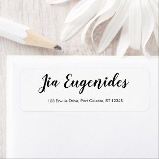 Personal Return Address Label in White Style