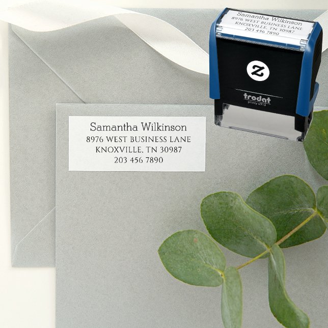 Personal Return Address Simple Classic Self-inking Stamp (Self Inking Personal Return Address Rubber Stamp)