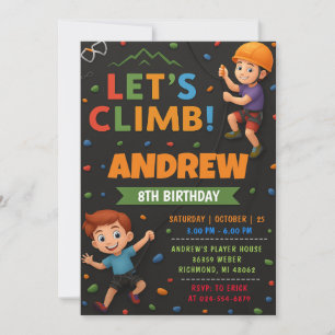 Personal Rock Climbing Birthday Invitation