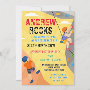 Personal Rock Climbing Birthday Invitation