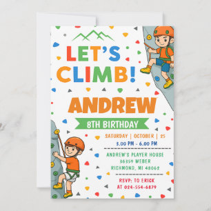 Personal Rock Climbing Birthday Invitation