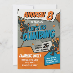 Personal Rock Climbing Birthday Party Invitation