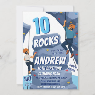 Personal Rock Climbing Birthday Party Invitation