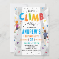 Personal Rock Climbing Birthday Party Invitation