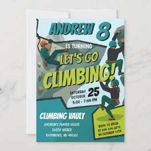 Personal Rock Climbing Birthday Party Invitation