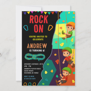 Personal Rock Climbing with photo Birthday  Invitation