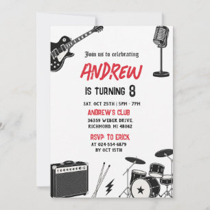 Personal Rock Star Birthday party Invitation